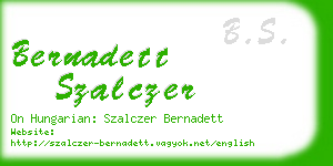 bernadett szalczer business card